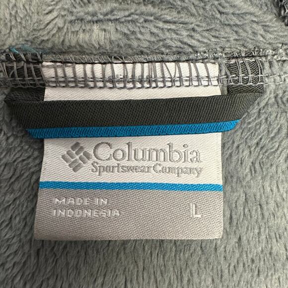 Columbia Gray Black Hooded Fleece Zip Up Jacket Large Lightweight Fall - Picture 5 of 7
